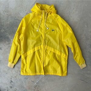 Vintage Lacoste Yellow Hooded Wind Breaker
